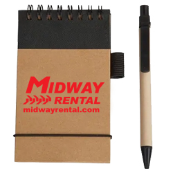 Eco Pocket Jotter With Eco Paper Barrel Pen - Quantity: 250